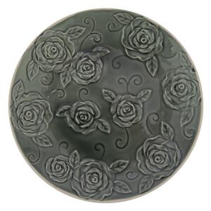 Piatto decorativo verde scuro Roses, ⌀ 25,5 cm - Antic Line