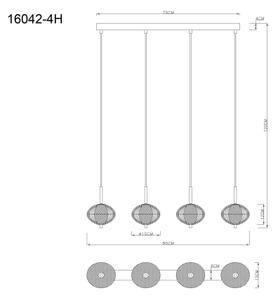 Globo 16042-4H - Lampadario LED a sospensione con filo AIDA 4xLED/5,75W/230V 3000K/4500K/6500K