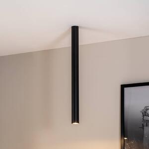 EMIBIG LIGHTING Tecno 1XXL, faretto da soffitto, acciaio, GU10, altezza 80 cm, nero