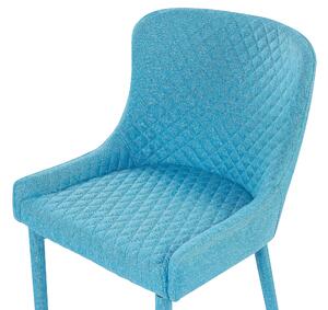 Set di 2 sedie da pranzo con rivestimento in tessuto blu stile eclettico glamour Beliani