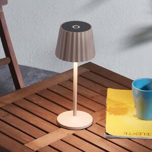 Lindby Lampada da tavolo LED Esali, beige, set di 2, alluminio
