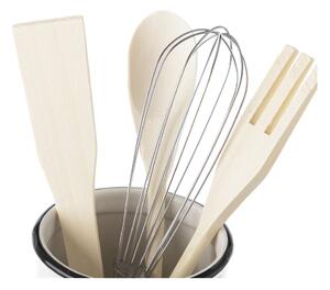 Set di utensili da cucina in bambù 4 pezzi con supporto - Casa Selección