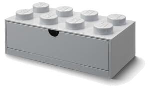 Scatola da tavolo grigia con cassetto Brick - LEGO®