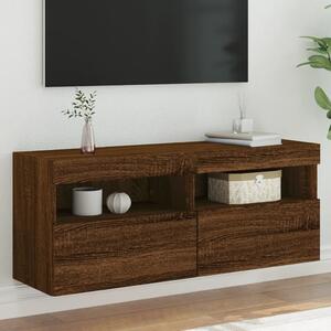 Nordlys - Mobile TV stile industriale in acciaio e legno marrone