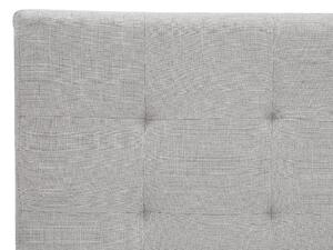 Letto imbottito tessuto grigio chiaro rete a doghe testiera trapuntata 140 x 200 cm Beliani