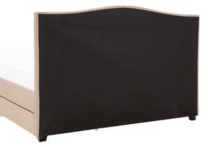 Struttura del letto Cassetto imbottito in poliestere beige Storage 160 x 200 cm Design tradizionale Beliani