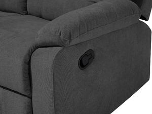 Divano reclinabile grigio scuro a 2 posti con schienale e poggiapiedi regolabili manualmente Beliani