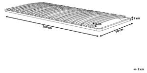 Base del letto singola dimensione 90 x 200 doghe in legno massello struttura in metallo Beliani