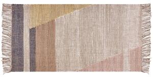 Tappeto Multicolore Juta Motivo Geometrico 80 x 150 cm Rustico Boho Beliani