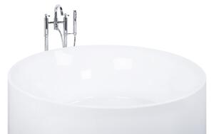 Vasca da bagno freestanding bianca sanitaria in acrilico singolo 140 cm rotonda in stile moderno Beliani