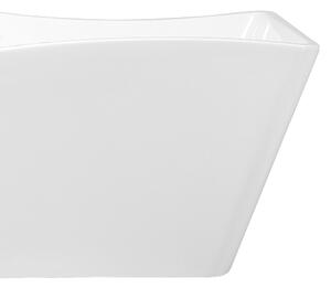 Vasca da bagno freestanding bianco sanitario acrilico singolo 170 x 78 cm ondulato rettangolare design moderno Beliani
