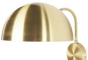 Lampada da parete con paralume in metallo dorato camera da letto soggiorno glamour Beliani