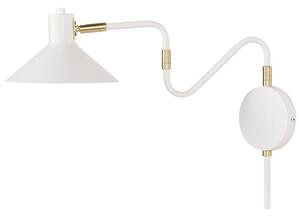 Lampada da parete con paralume in metallo bianco regolabile a braccio lungo camera da letto soggiorno Beliani