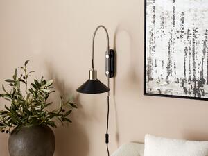 Lampada da parete moderna in metallo nero con paralume a cono e interruttore On/Off soggiorno camera da letto Beliani