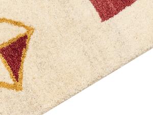 Tappeto Gabbeh di lana beige con motivo geometrico 200 x 300 cm salotto camera da letto Beliani