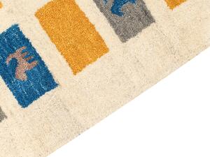 Tappeto Gabbeh di lana multicolore 160 x 230 cm con motivo etnico soggiorno camera da letto Beliani