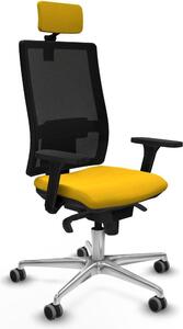 Sedia da ufficio Piqueras y Crespo, modello 3D086G2, colore giallo
