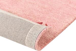 Tappeto Gabbeh di lana rosa fatto a mano con motivo con animali 160 x 230 cm soggiorno camera da letto Beliani