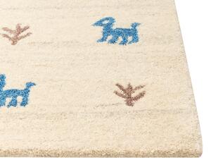 Tappeto Gabbeh per aree beige in lana 200 x 300 cm a pelo fitto Tradizionale rustico a tinta unita Stile Beliani