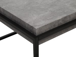 Tavolino da caffè Piano Effetto Cemento Grigio Struttura in Metallo Nero 104 x 64 cm Rettangolare Soggiorno Industriale Beliani