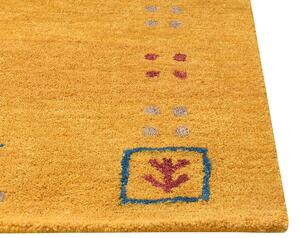 Tappeto Gabbeh in lana multicolore fatto a mano con motivo geometrico 140 x 200 cm soggiorno camera da letto Beliani