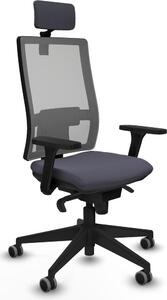 Sedia da ufficio Piqueras y Crespo, modello 3D066G2, colore grigio scuro