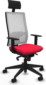 Sedia da ufficio Piqueras y Crespo modello 1D066N1, colore rosso