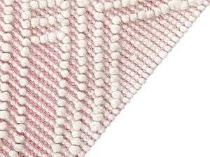 Tappeto in lana rosa pastello bianco 200 x 300 cm con motivo geometrico nappe soggiorno camera da letto Beliani