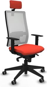 Sedia da ufficio Piqueras y Crespo, modello 1D066G2, color arancione scuro