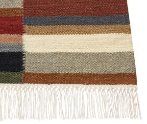 Tappeto in lana multicolore kilim fatto a mano motivo geometrico 200 x 300 cm nappe soggiorno camera da letto Beliani