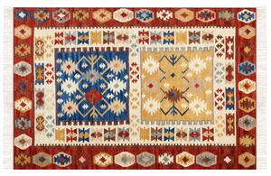 Tappeto kilim in lana multicolore fatto a mano motivo orientale 200 x 300 cm nappe soggiorno camera da letto Beliani