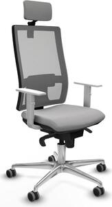 Sedia da ufficio Piqueras y Crespo, modello 4B086G2, colore grigio chiaro