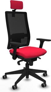 Sedia da ufficio Piqueras y Crespo modello 3D066G2, colore rosso