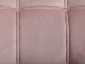 Poltrona con rivestimento in tessuto di velluto rosa Sedia con glam con gambe in legno Beliani