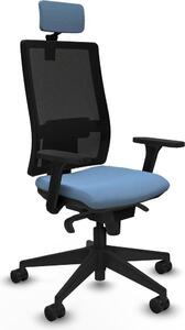 Sedia da ufficio Piqueras y Crespo modello 3D066N2, colore blu cielo