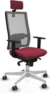 Sedia da ufficio Piqueras y Crespo, modello 1D026G2, colore granata