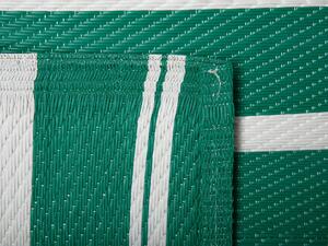 Tappeto per esterno verde opaco sintetico 90 x 180 cm a righe motivo geometrico ecologico moderno minimalista Beliani