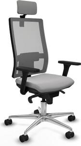 Sedia da ufficio Piqueras y Crespo, modello 3D086N2, colore grigio chiaro