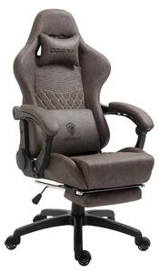 Sedia da gaming in ecopelle trapuntata, con supporto lombare massaggiante, poggiapiedi, inclinazione regolabile da 90° a 170°, portata massima di 200 kg, ideale per l'ufficio domestico e il gaming