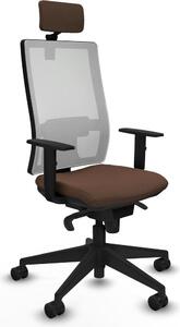 Sedia da ufficio Piqueras y Crespo, modello 1D066N2, color marrone scuro