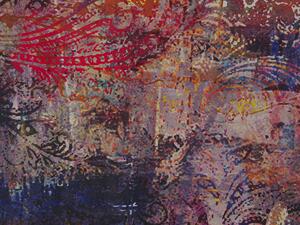 Tappeto tappetino Tappeto Tessuto Poliestere Multicolore Floreale Paisley Motivo Astratto Fondo Rivestito In Gomma 140 x 200 cm Beliani