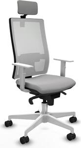 Sedia da ufficio Piqueras y Crespo, modello 4B026N2, colore grigio chiaro