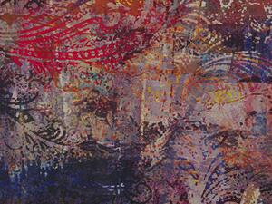 Tappeto tappetino Tappeto Tessuto Poliestere Multicolore Floreale Paisley Motivo Astratto Fondo Rivestito In Gomma 80 x 150 cm Beliani