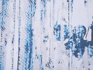 Tappeto tappetino Moquette Tessuto in poliestere beige e blu Motivo astratto invecchiato Fondo rivestito in gomma 140 x 200 cm Beliani