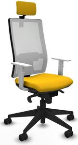 Sedia da ufficio Piqueras y Crespo, modello 4B066N2, colore giallo