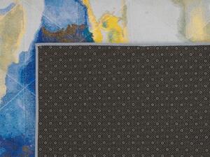 Tappeto per tappetino Moquette Tessuto in poliestere Multicolore Motivo astratto Effetto vernice Fondo rivestito in gomma 160 x 230 cm Beliani