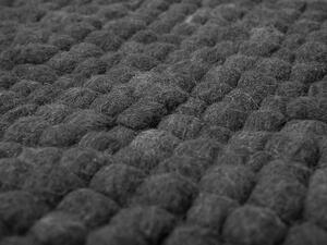 Tappeto grigio scuro 160 x 230 cm in feltro di lana con palline intrecciate a mano Beliani