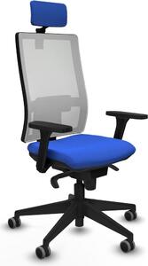 Sedia da ufficio Piqueras y Crespo, modello 3D066G2, colore blu