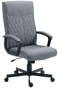 Vinsetto Sedia Ufficio Ergonomica Girevole con Funzione Dondolo e Altezza Regolabile, leva a gas e in tessuto, 65x72x102-112.5cm, Grigio| Aosom Italy