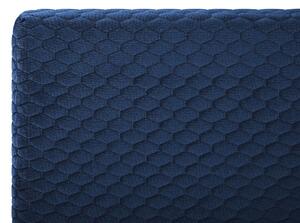 Letto 180 x 200 cm in tessuto blu da 180 cm con struttura imbottita a nido d'ape trapuntato Beliani
